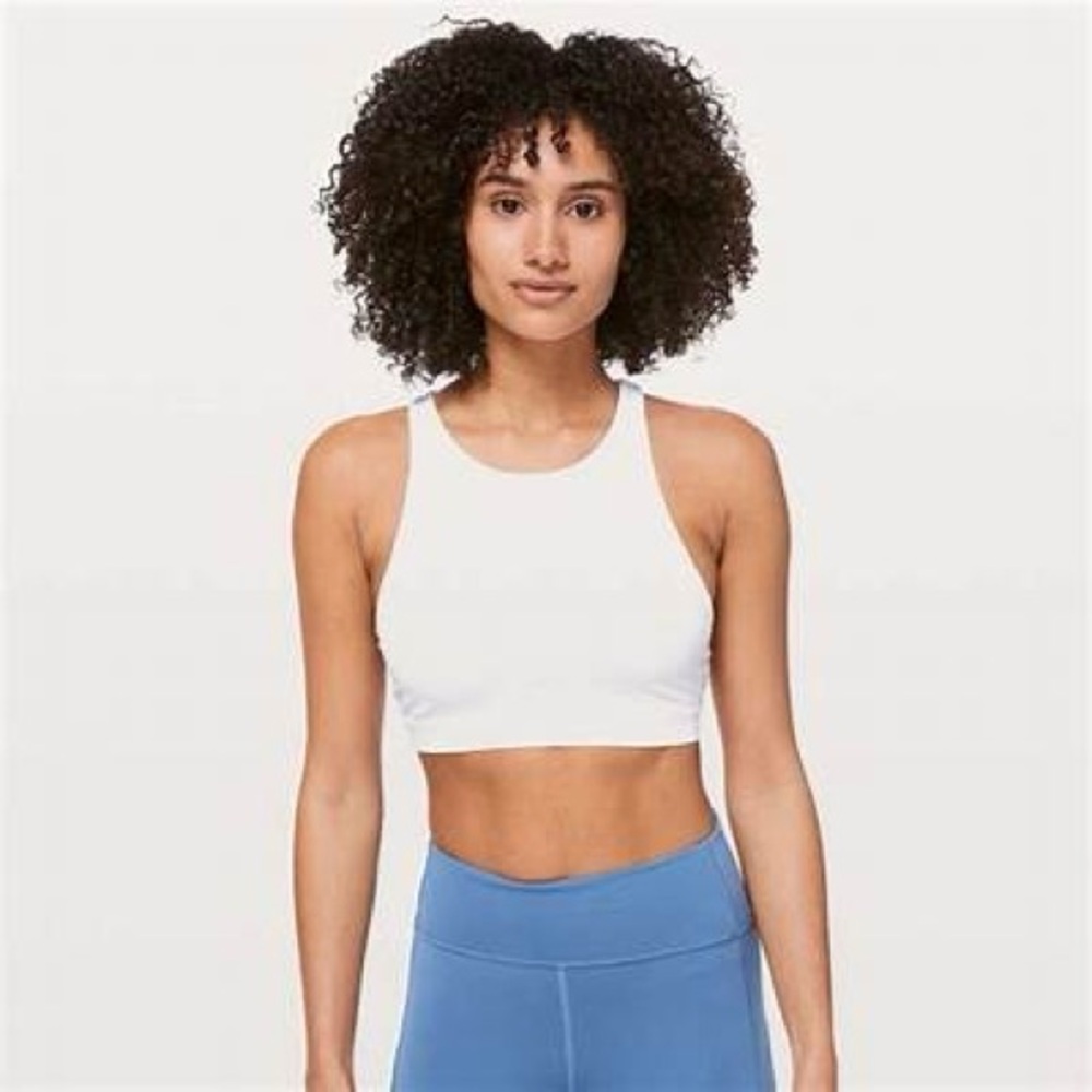 Lululemon energy high neck white sports bra